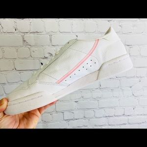 Adidas Women’s Pink and White Leather Sneaker 10.5